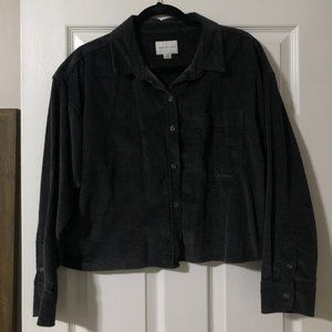 Corduroy Crop Button Up